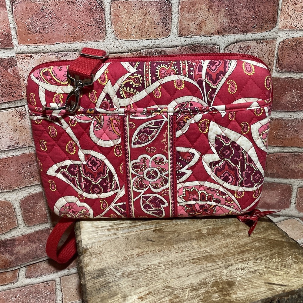 Vera Bradley Red Floral Hard Shell iPad Tablet Bag Case